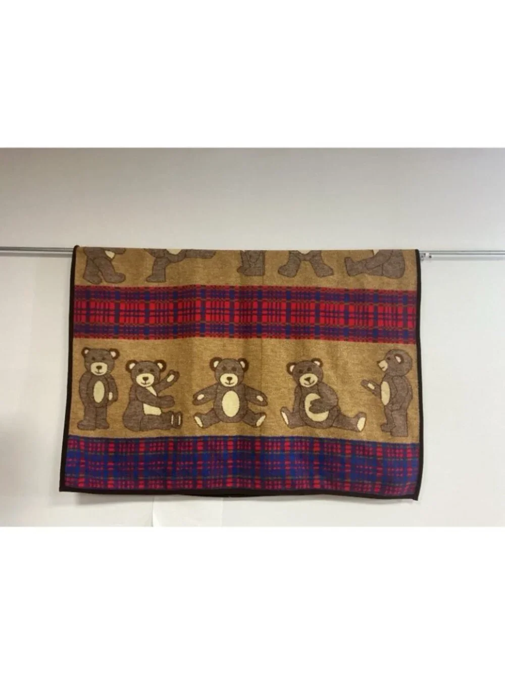 Vintage San Marcos Blanket Teddy Bear Rustic Heavy Duty 80